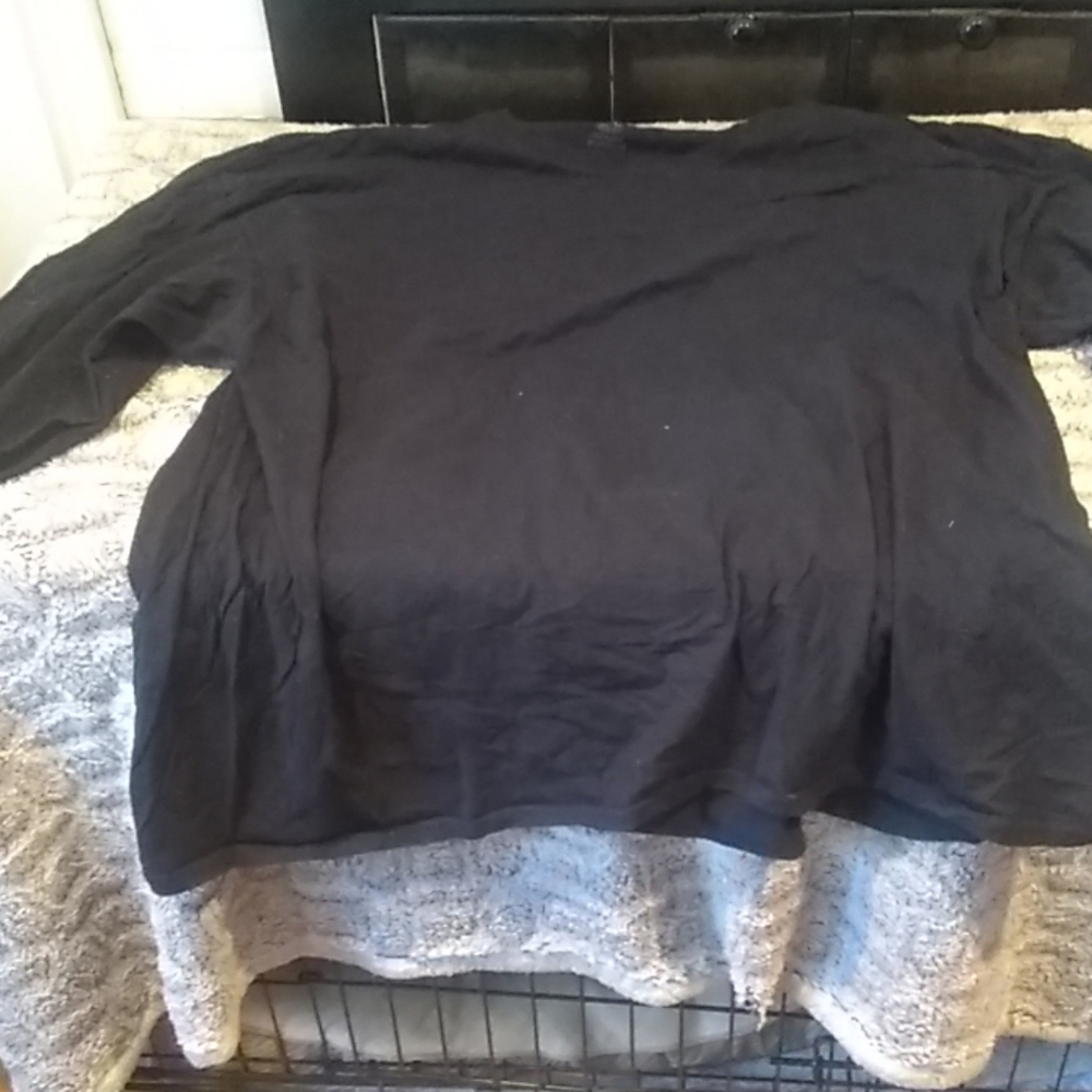Plain black long sleeve men's shirt